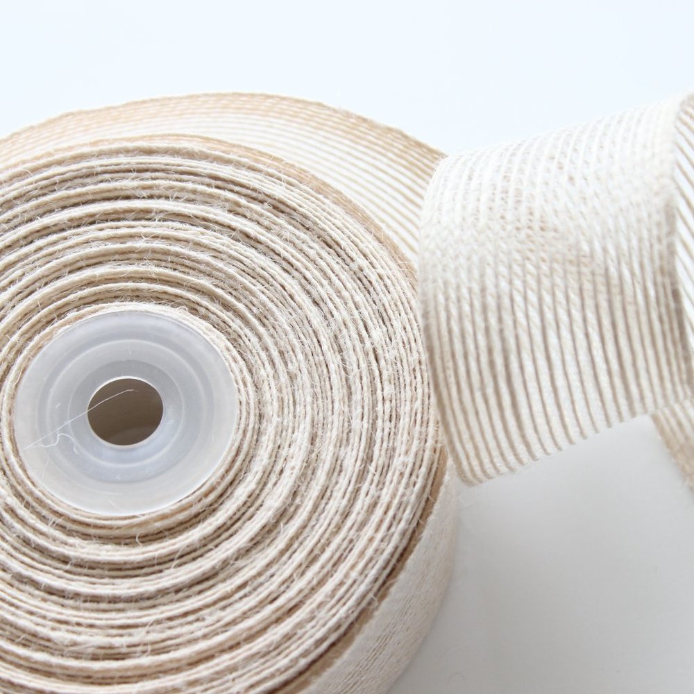 1.5" Burlap Jute Ribbon Natural or Ivory - Picture 5 of 10